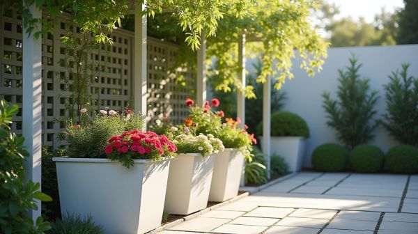 Des jardinières plastiques design pour un jardin moderne